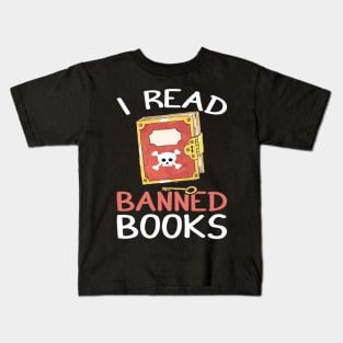 Funny Book Lover Quote, I Read Banned Books, Cute Book Lover Kids T-Shirt